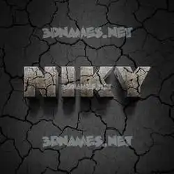 niky in Cracked Stone style - 3D name wallpaper