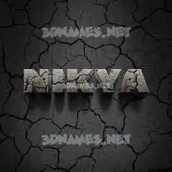 nikya in Cracked Stone style - 3D name wallpaper