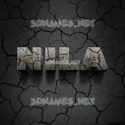 nila in Cracked Stone style - 3D name wallpaper