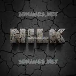nilk in Cracked Stone style - 3D name wallpaper