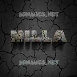 nilla in Cracked Stone style - 3D name wallpaper