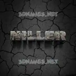 niller in Cracked Stone style - 3D name wallpaper