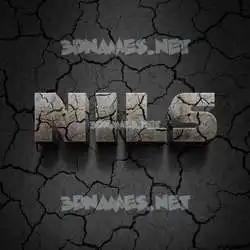nils in Cracked Stone style - 3D name wallpaper