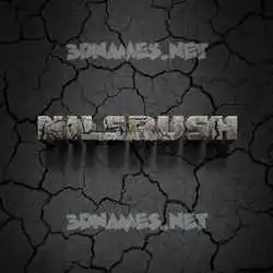 nilsrush in Cracked Stone style - 3D name wallpaper