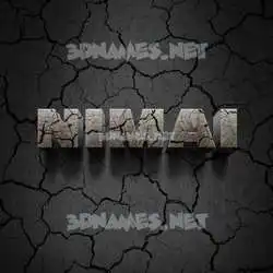 nimai in Cracked Stone style - 3D name wallpaper