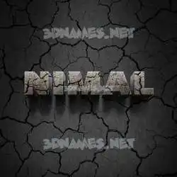 nimal in Cracked Stone style - 3D name wallpaper