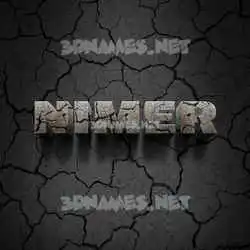 nimer in Cracked Stone style - 3D name wallpaper