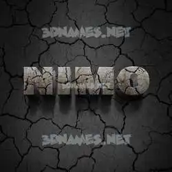 nimo in Cracked Stone style - 3D name wallpaper