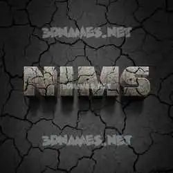 nims in Cracked Stone style - 3D name wallpaper