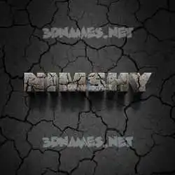 nimshy in Cracked Stone style - 3D name wallpaper