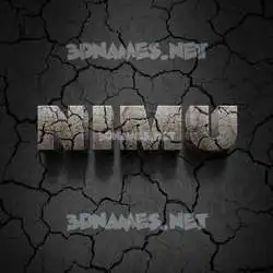nimu in Cracked Stone style - 3D name wallpaper