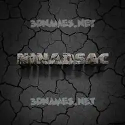 ninadsac in Cracked Stone style - 3D name wallpaper