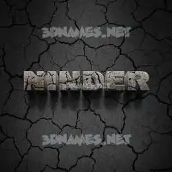ninder in Cracked Stone style - 3D name wallpaper