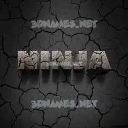 ninja in Cracked Stone style - 3D name wallpaper