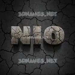nio in Cracked Stone style - 3D name wallpaper
