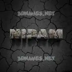 nipam in Cracked Stone style - 3D name wallpaper