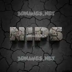 nips in Cracked Stone style - 3D name wallpaper
