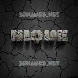 nique in Cracked Stone style - 3D name wallpaper