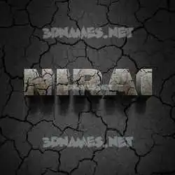 nirai in Cracked Stone style - 3D name wallpaper