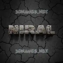 niral in Cracked Stone style - 3D name wallpaper