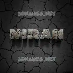 niran in Cracked Stone style - 3D name wallpaper