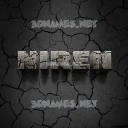 niren in Cracked Stone style - 3D name wallpaper