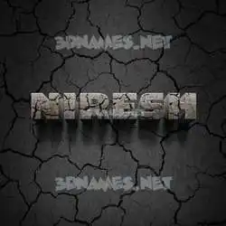niresh in Cracked Stone style - 3D name wallpaper