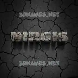 nirgis in Cracked Stone style - 3D name wallpaper