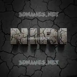 niri in Cracked Stone style - 3D name wallpaper