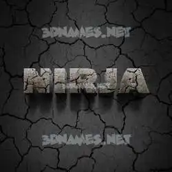 nirja in Cracked Stone style - 3D name wallpaper