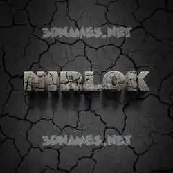 nirlok in Cracked Stone style - 3D name wallpaper