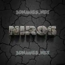 niros in Cracked Stone style - 3D name wallpaper