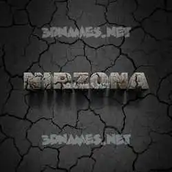 nirzona in Cracked Stone style - 3D name wallpaper