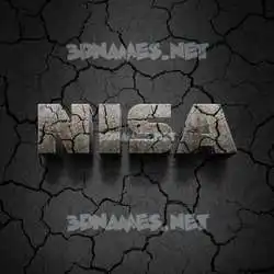 nisa in Cracked Stone style - 3D name wallpaper