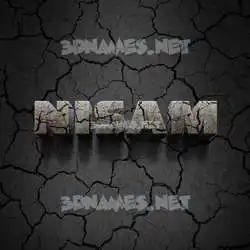 nisam in Cracked Stone style - 3D name wallpaper