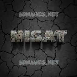 nisat in Cracked Stone style - 3D name wallpaper