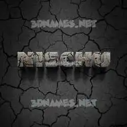 nischu in Cracked Stone style - 3D name wallpaper