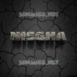 nisgha in Cracked Stone style - 3D name wallpaper