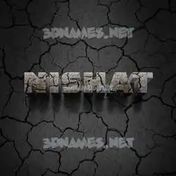 nishat in Cracked Stone style - 3D name wallpaper