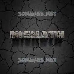nishath in Cracked Stone style - 3D name wallpaper