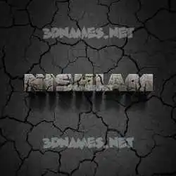 nishiam in Cracked Stone style - 3D name wallpaper