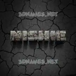 nishie in Cracked Stone style - 3D name wallpaper