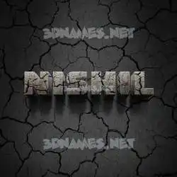 nishil in Cracked Stone style - 3D name wallpaper