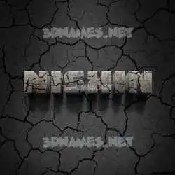 nishin in Cracked Stone style - 3D name wallpaper