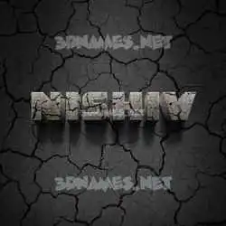 nishiv in Cracked Stone style - 3D name wallpaper