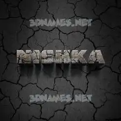 nishka in Cracked Stone style - 3D name wallpaper
