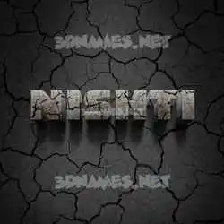 nishti in Cracked Stone style - 3D name wallpaper