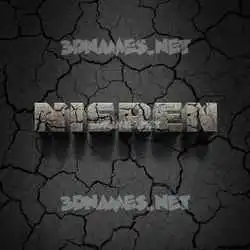 nisren in Cracked Stone style - 3D name wallpaper