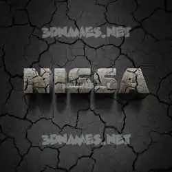 nissa in Cracked Stone style - 3D name wallpaper
