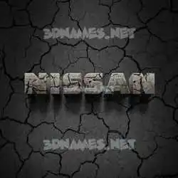nissan in Cracked Stone style - 3D name wallpaper